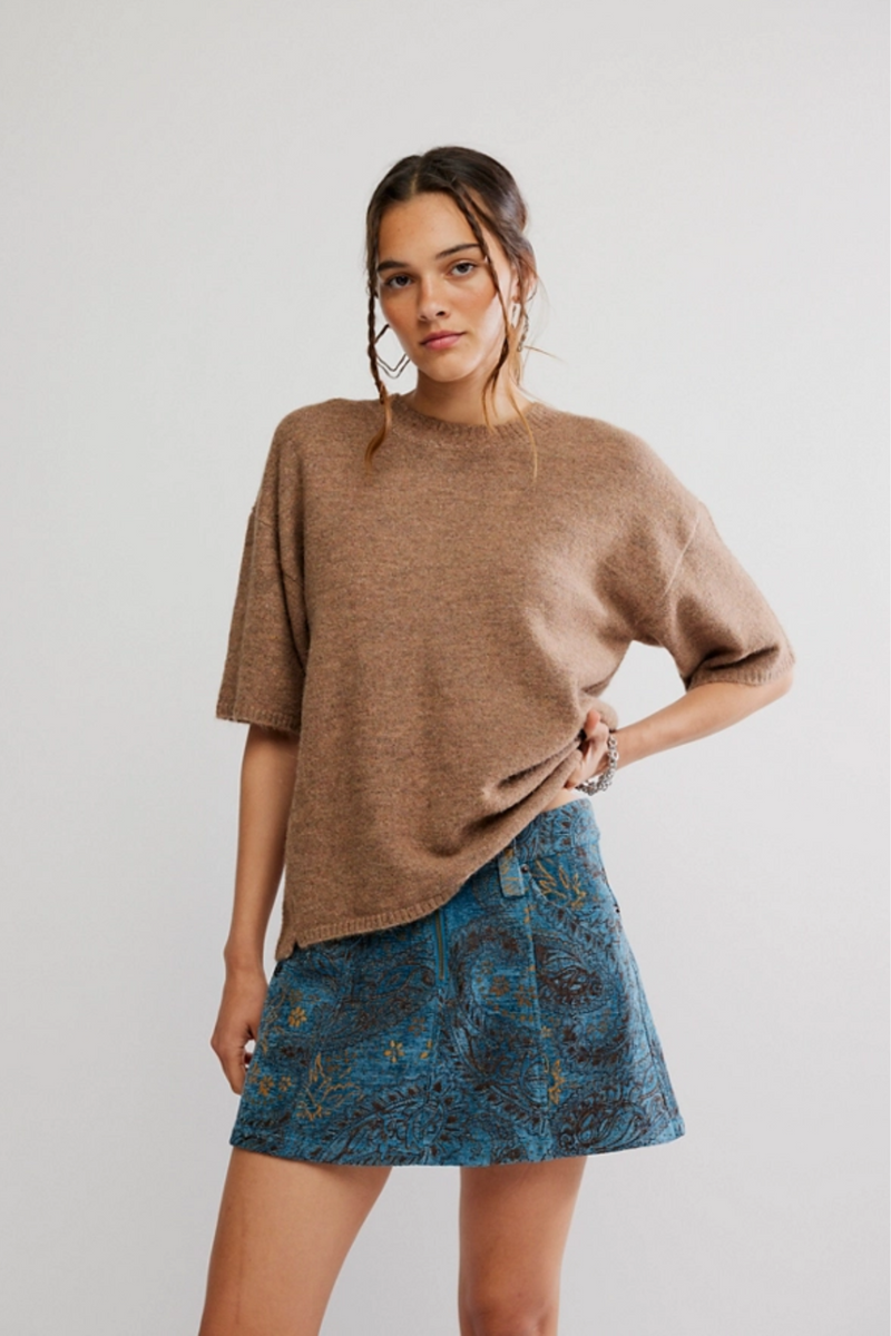 Margot Brown Melange Sweater Tee