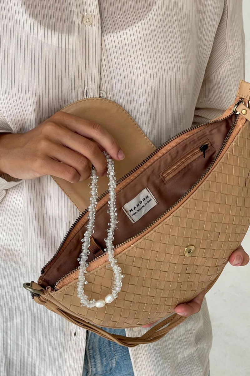 Naomi Woven Bag - Sand