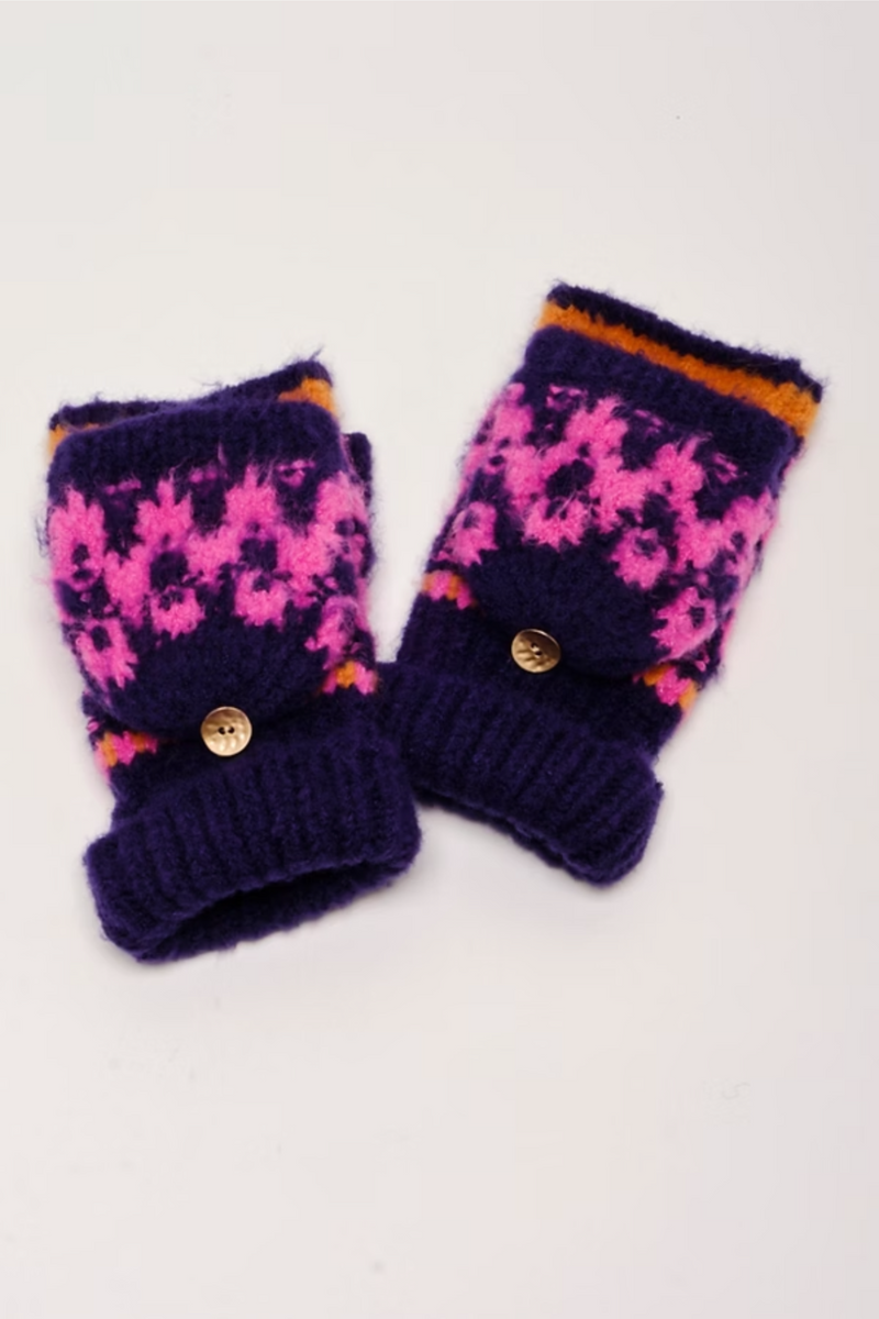 First Frost Navy Fairisle Gloves