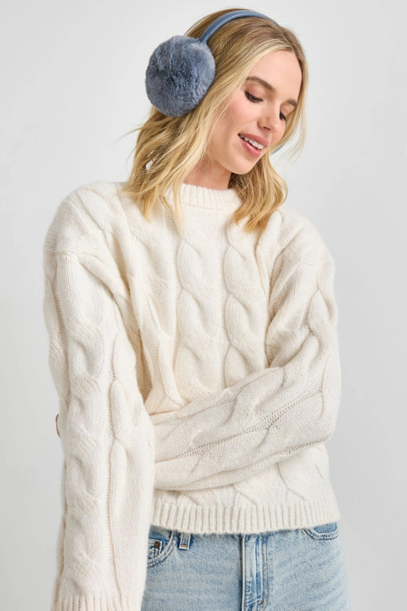 Steel Blue Faux Fur Earmuffs