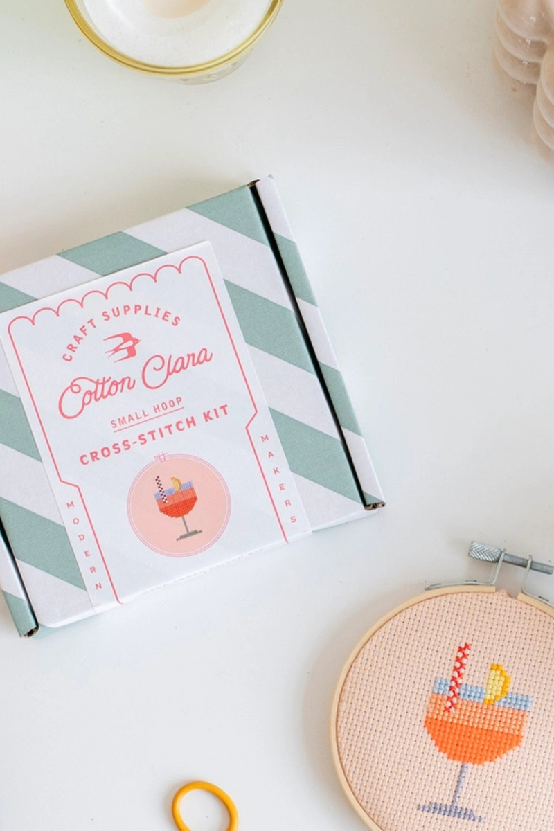 Aperol Cocktail Cross Stitch Kit