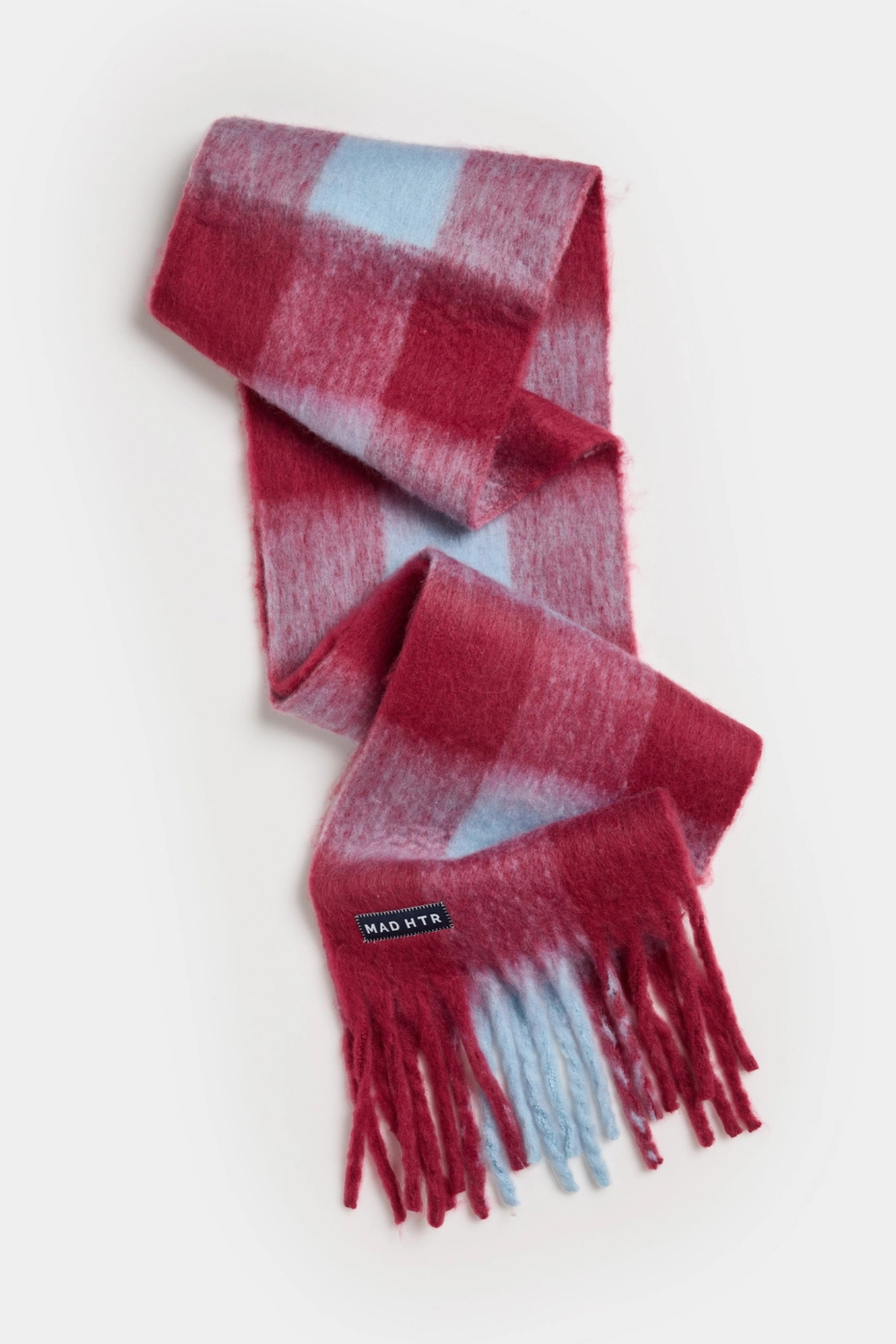 Burgundy/Blue Plaid Blanket Scarf
