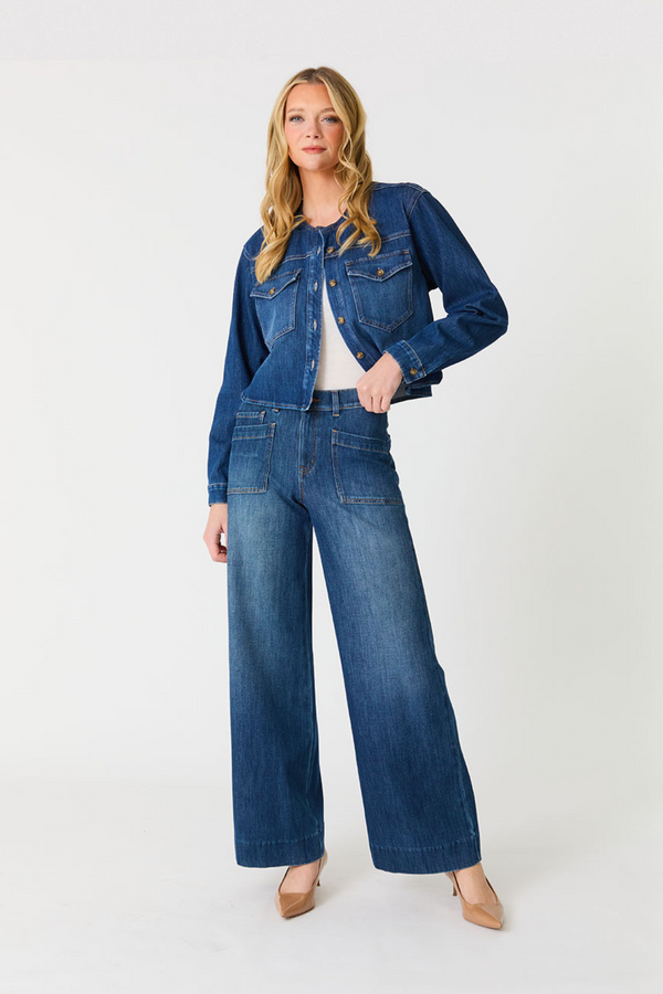 Maeve Pool Blue Wide Leg