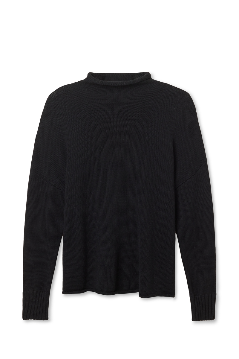 Nova Black Cotton Cashmere Sweater