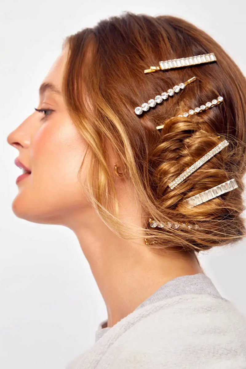 Metal Rhinestone Bobby Pins (4pc)