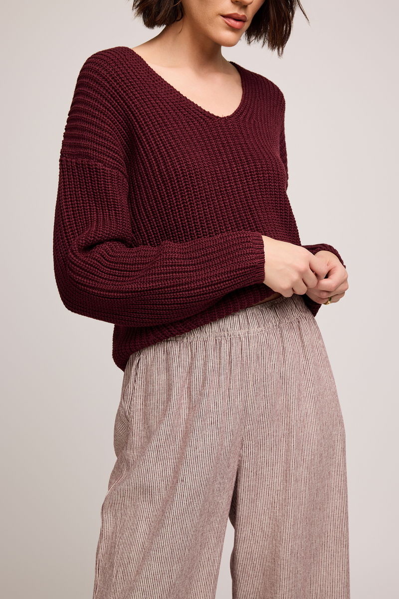 Ellie Merlot Stripe Pant