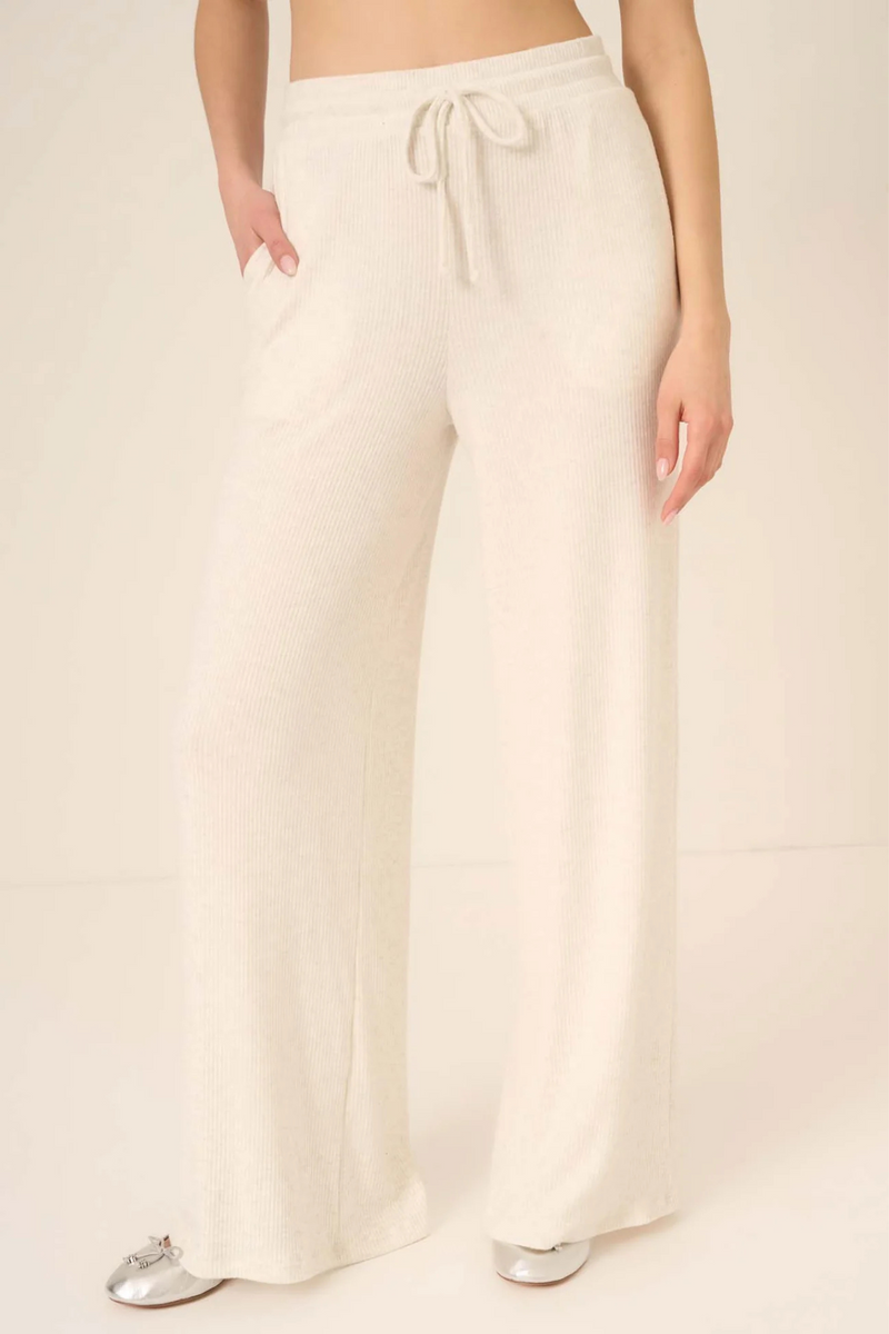 Zoey Oatmeal Brushed Rib Pant