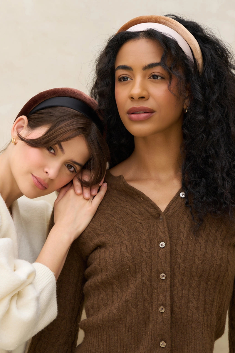 Black + Chocolate Velvet Headbands