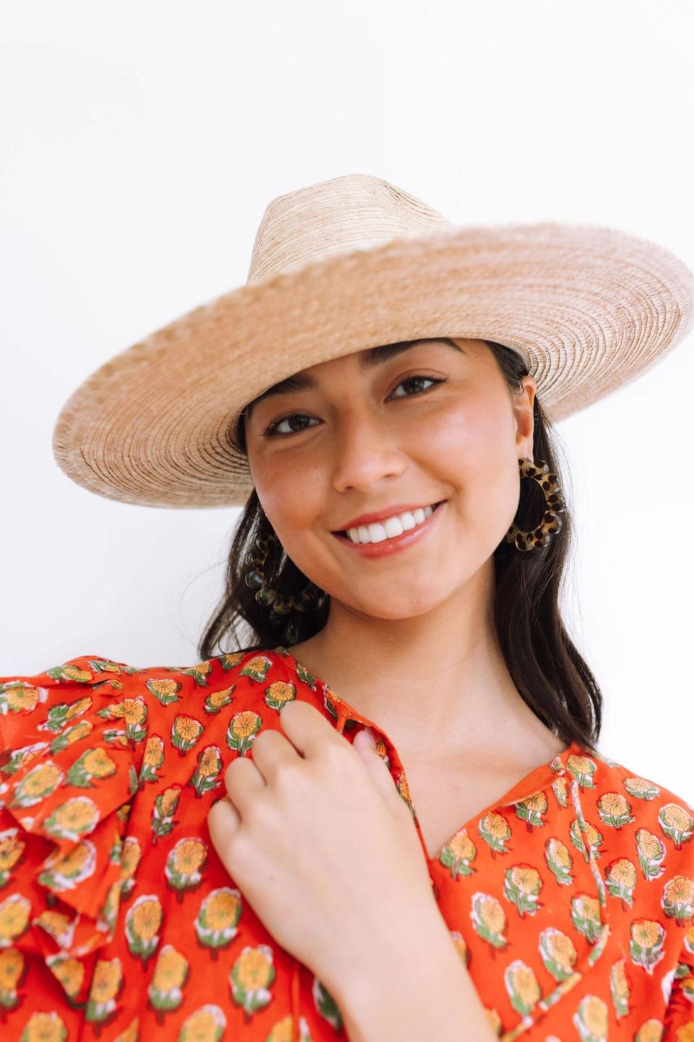 Tortoise Flower Hoops