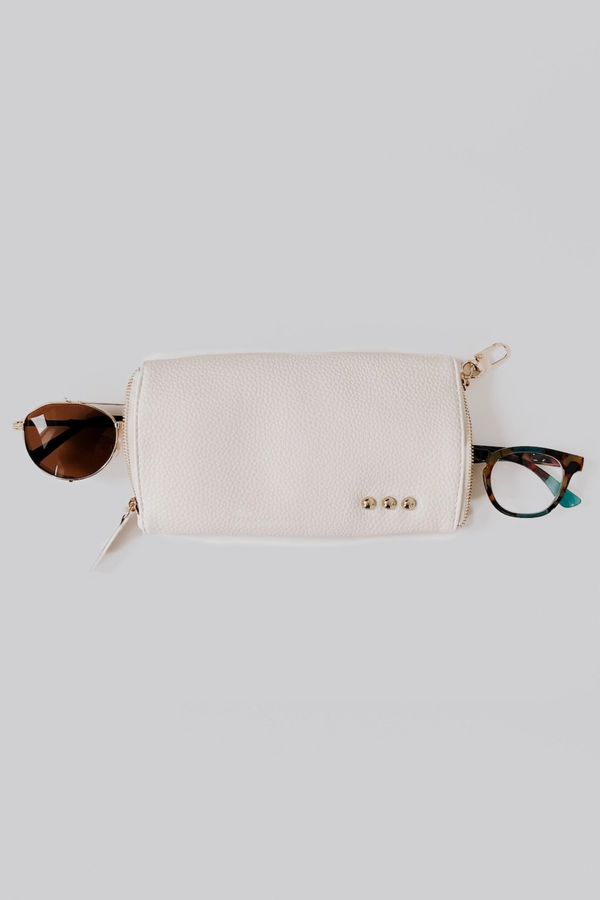 Cream 2-in-1 Glasses Case