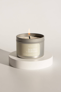 Bonfire + Balsam Candle Tin