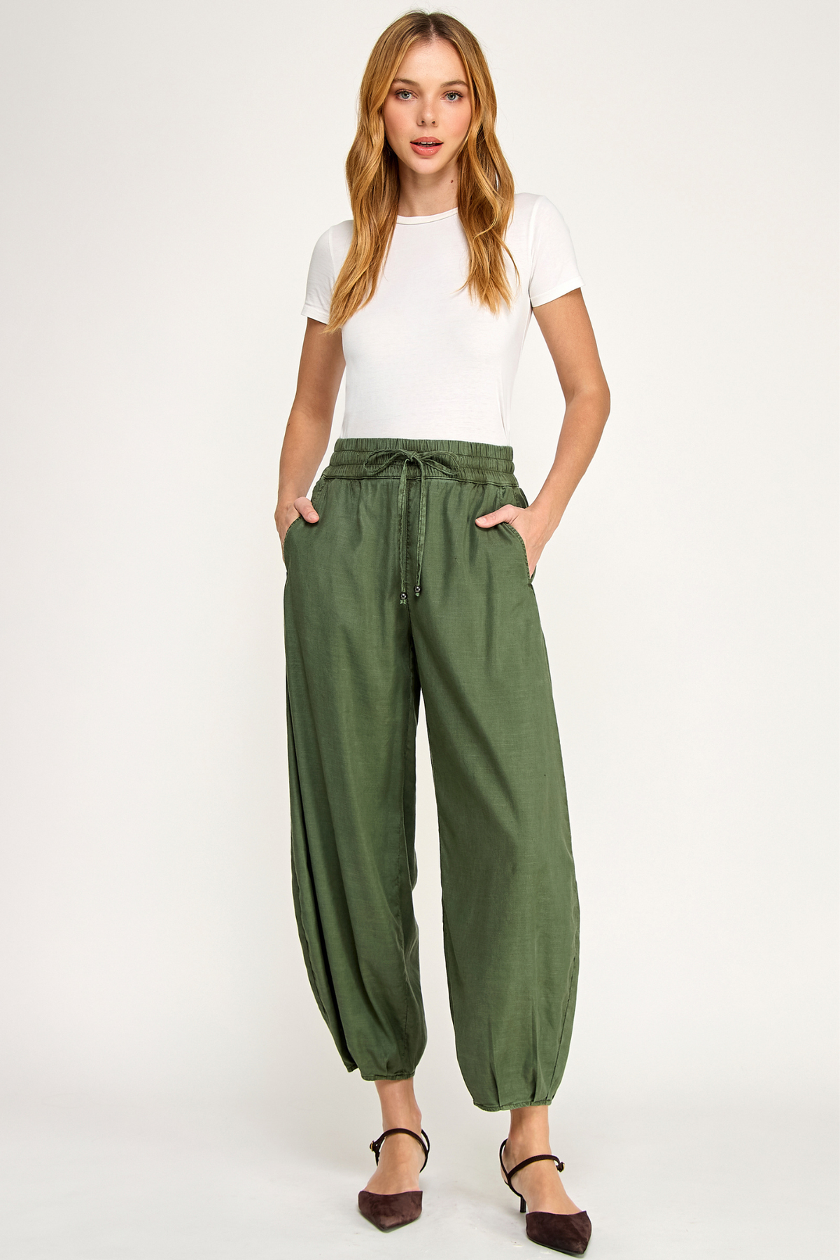 Ellie Avocado Mini Balloon Pant