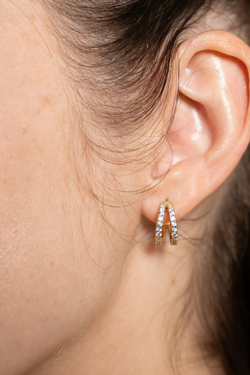Shine Double Hoops