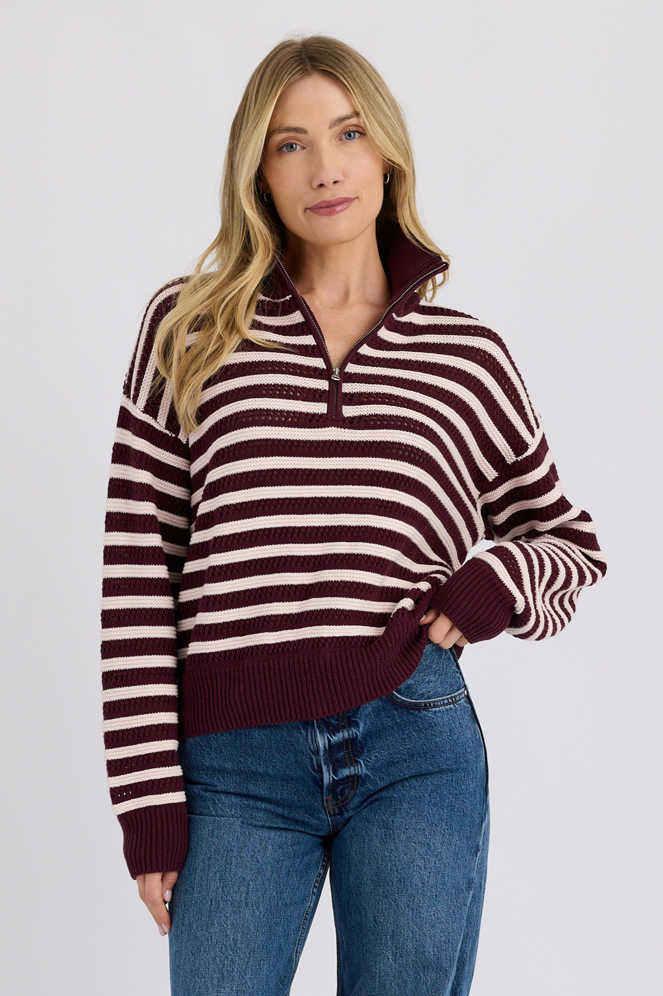 Everly Port Stripe Knit Pullover