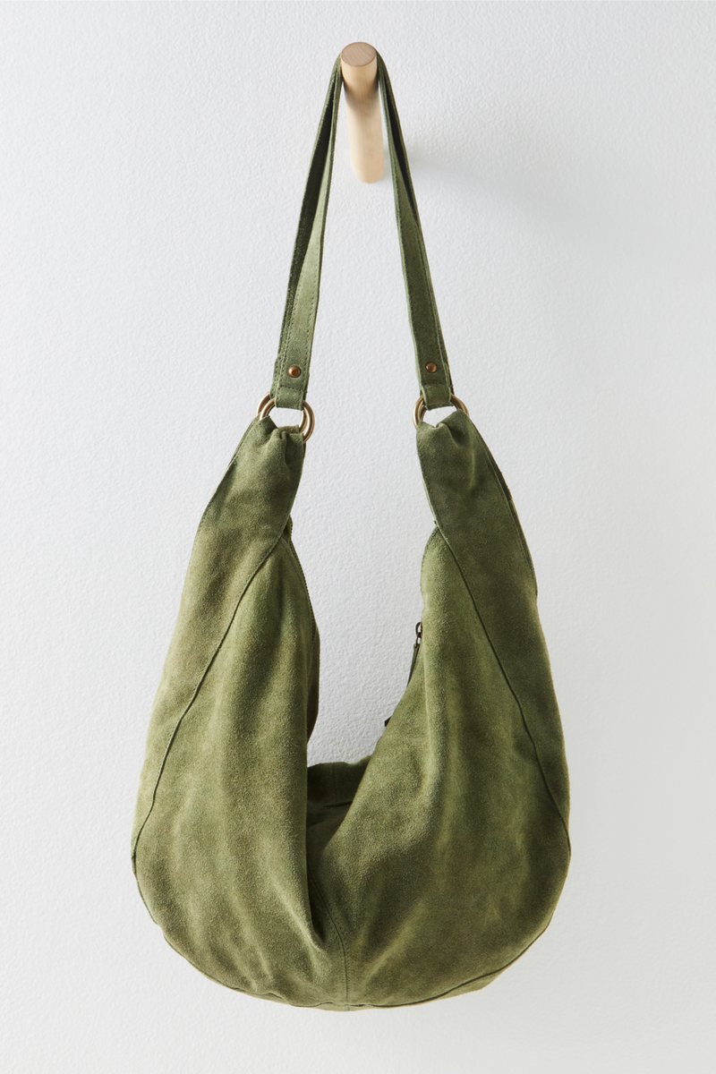 Roma Olive Moss Suede Tote Bag