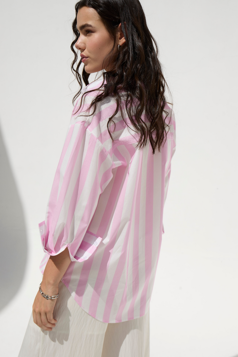 Vincenzo Pink Striped Top
