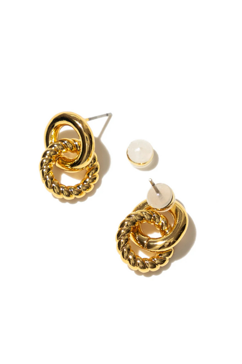 Gold Smooth and Twist Studs