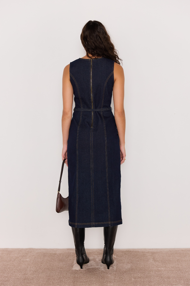 Raya Denim Midi Dress