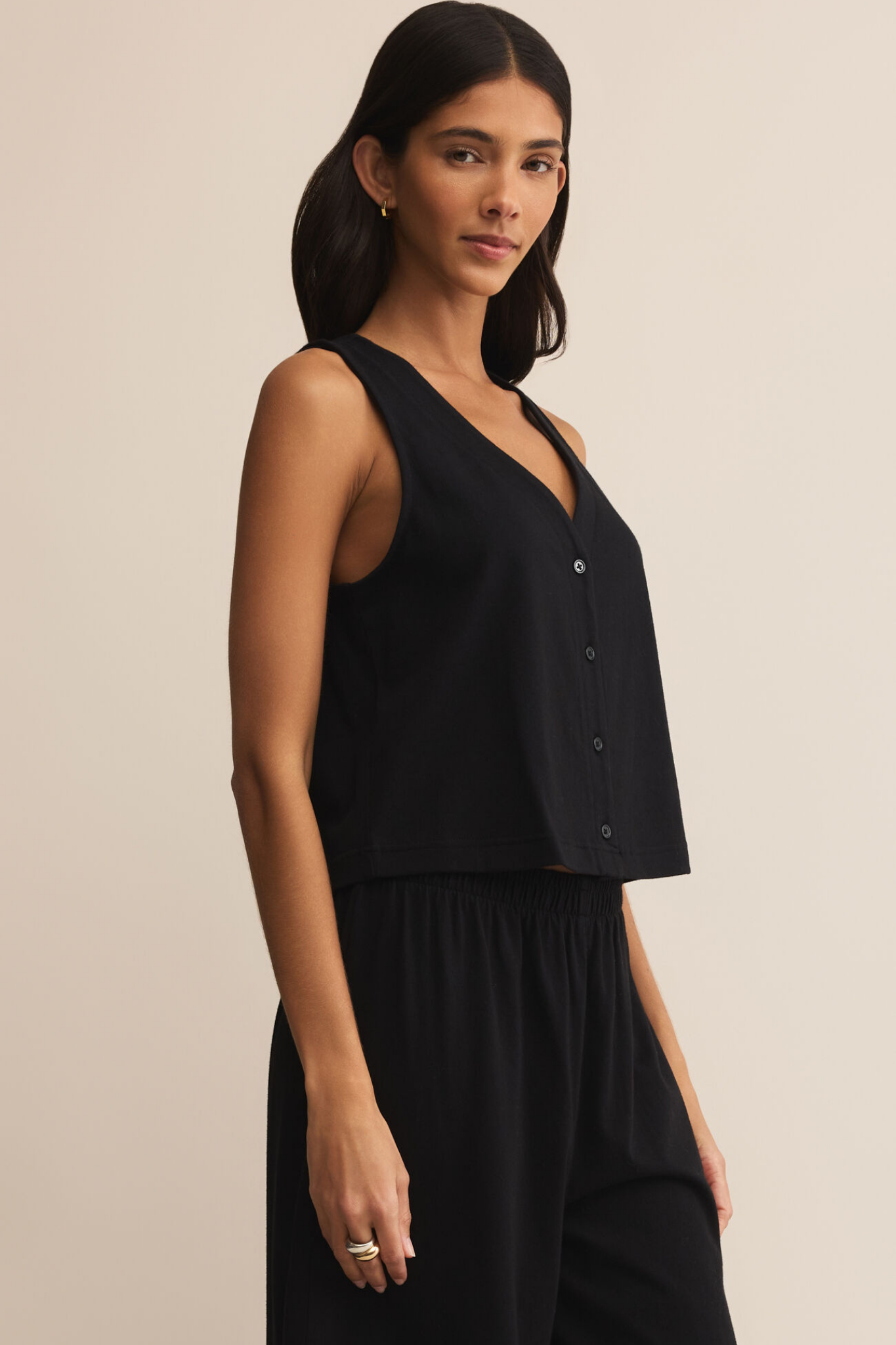 Solace True Black Jersey Tank