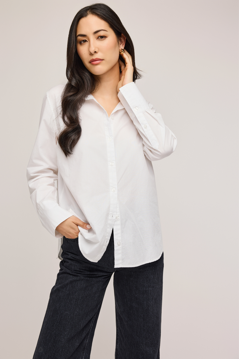 Valencia White Button Down Top