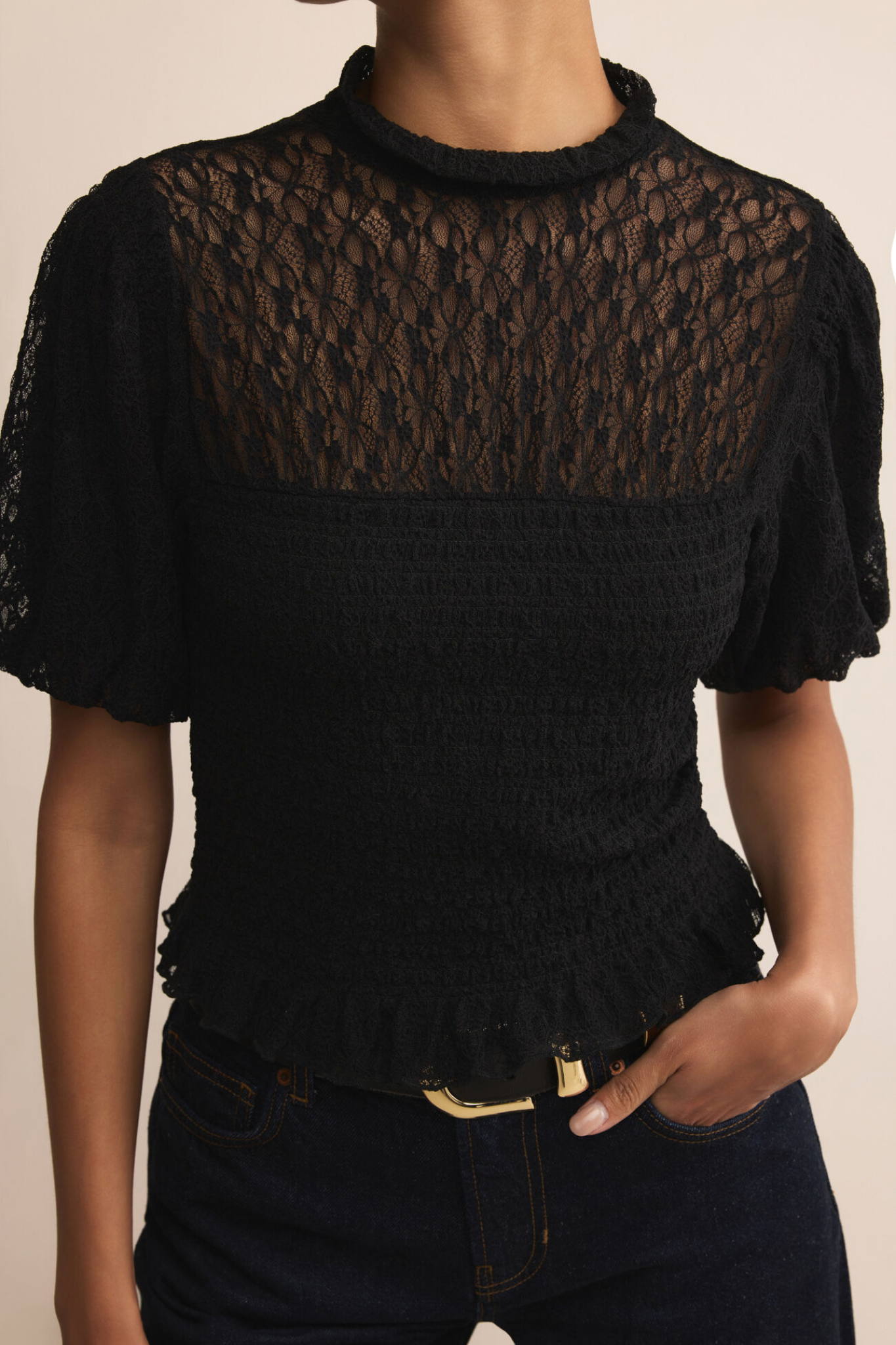Glimpse Black Lace Top
