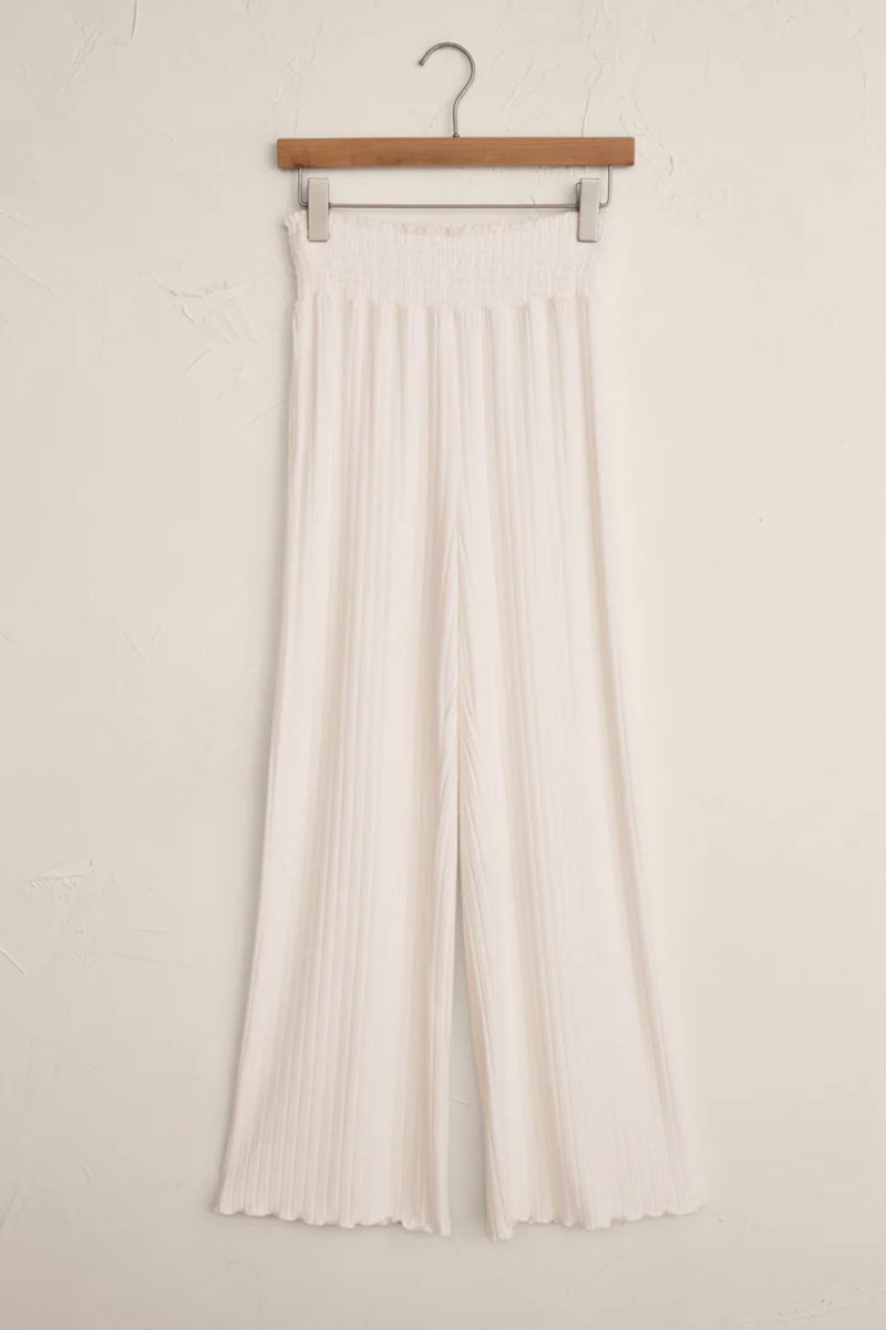 Dawn Vanilla Ice Smocked Rib Pant