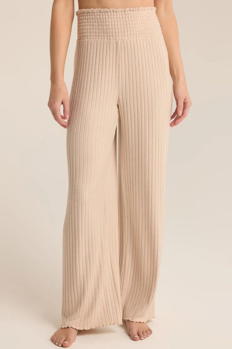 Dawn Oatmeal Smocked Rib Pant