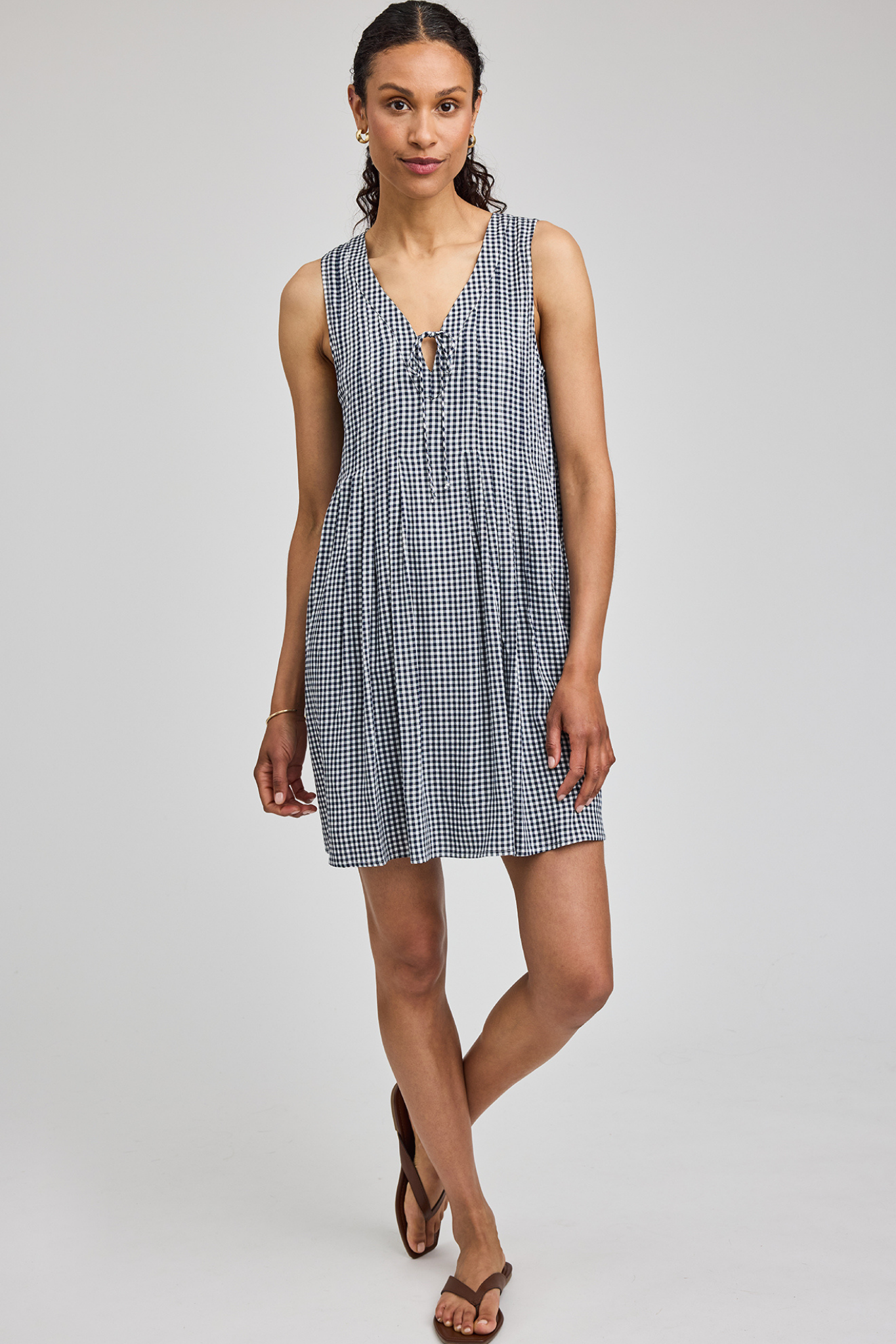Zoey Navy Gingham Dress