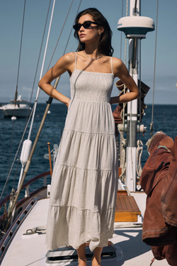 Balos Natural Striped Maxi Dress