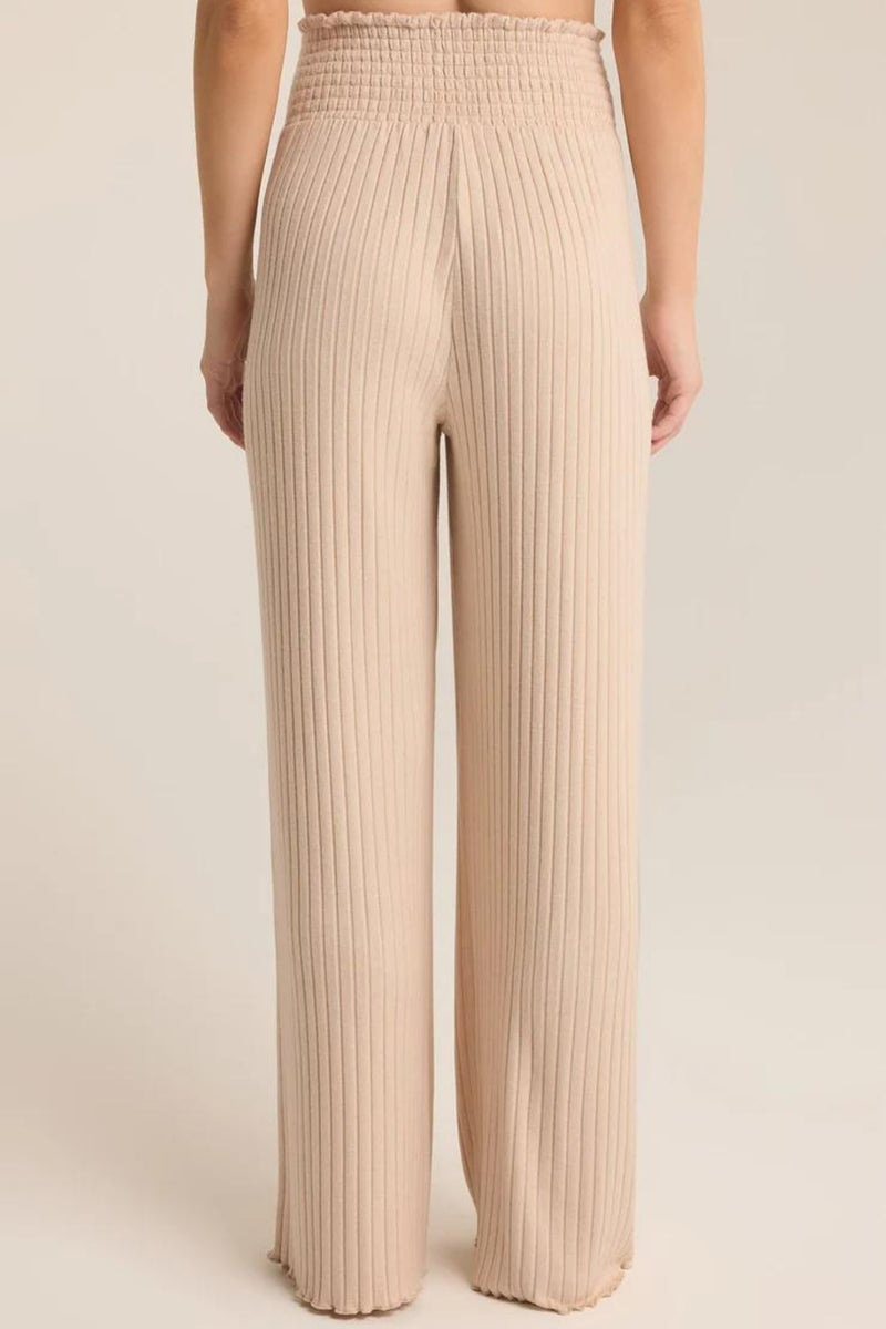 Dawn Oatmeal Smocked Rib Pant