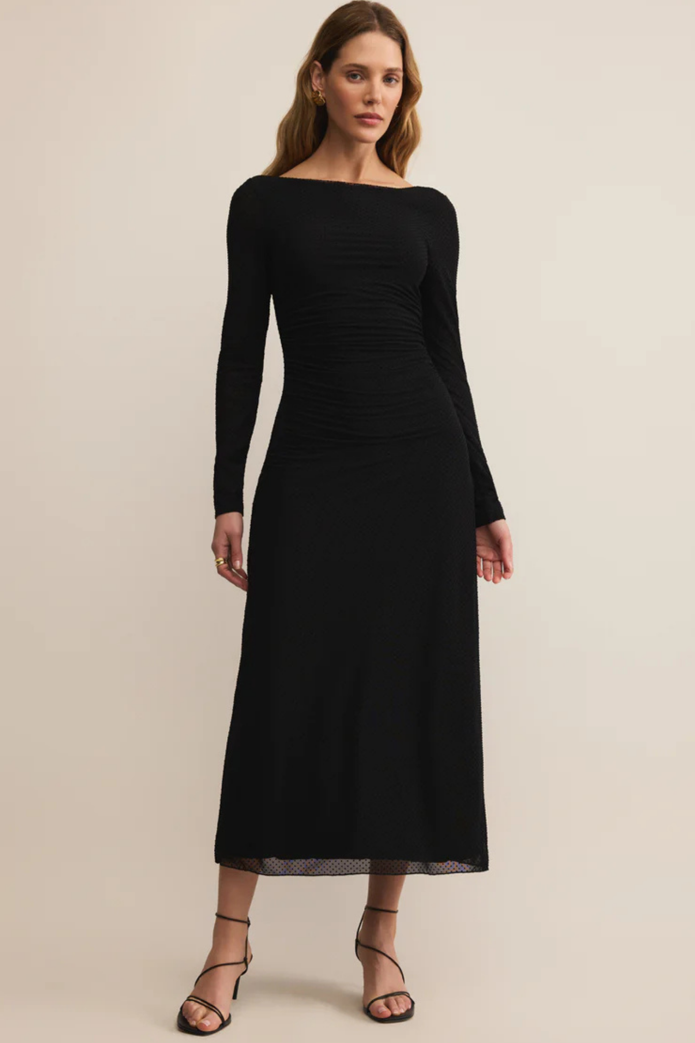 Spellbound Black Mesh Midi Dress