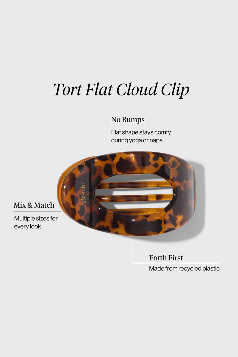 Large Tort Flat Claw Clip