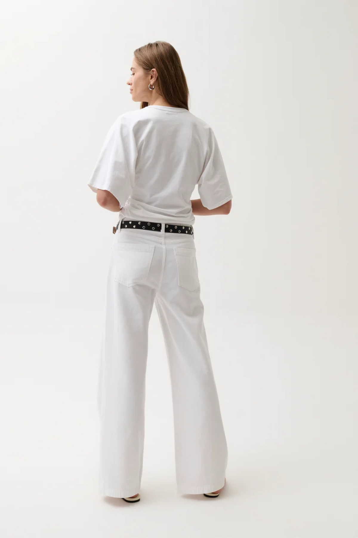 Jadyn Vivid White Low Slung Palazzo