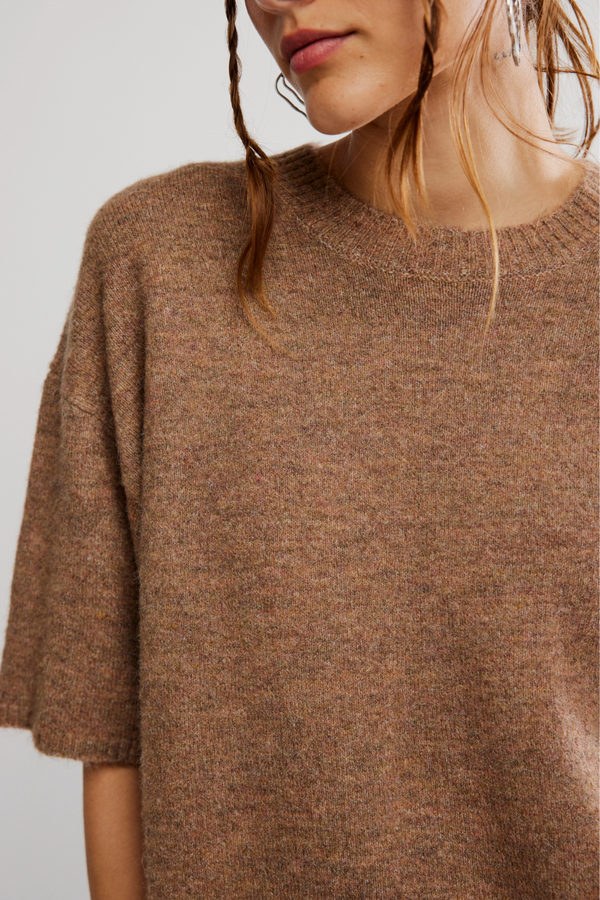 Margot Brown Melange Sweater Tee