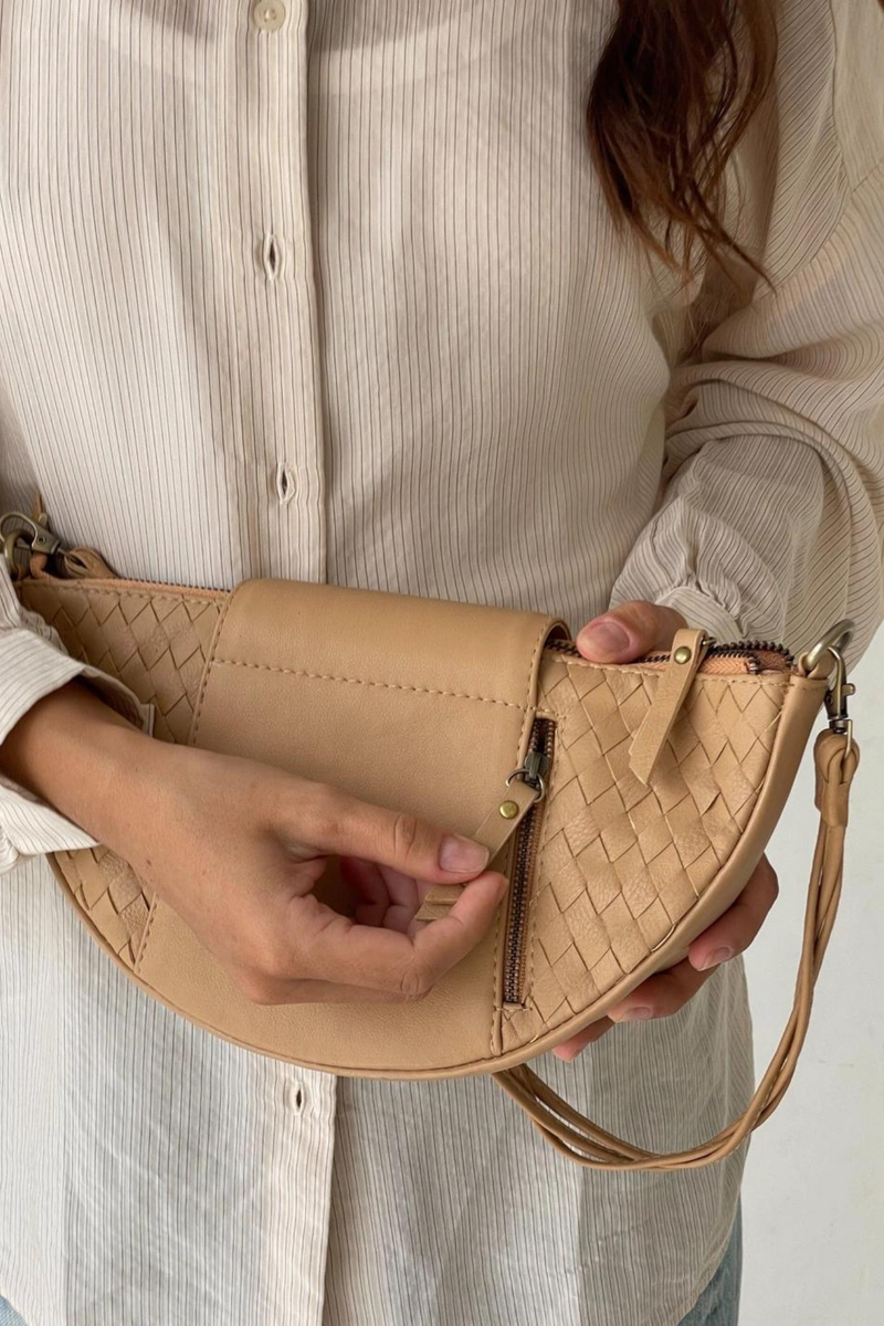 Naomi Woven Bag - Sand