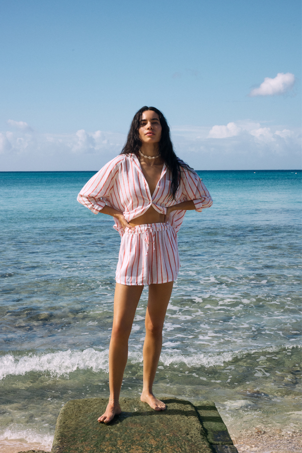 Perfect Line Cabana Red Stripe Short