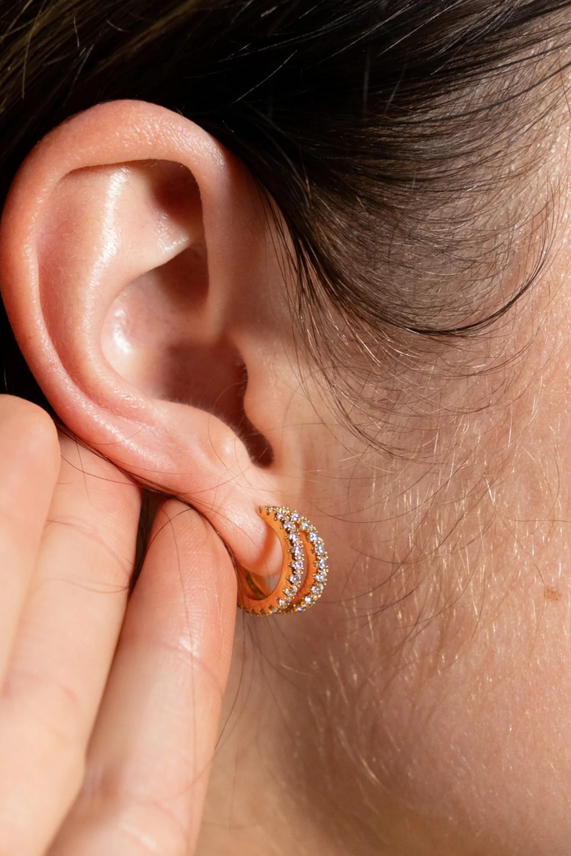 Shine Double Hoops