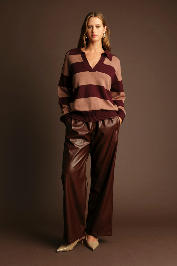 Nick Stripe Polo Sweater
