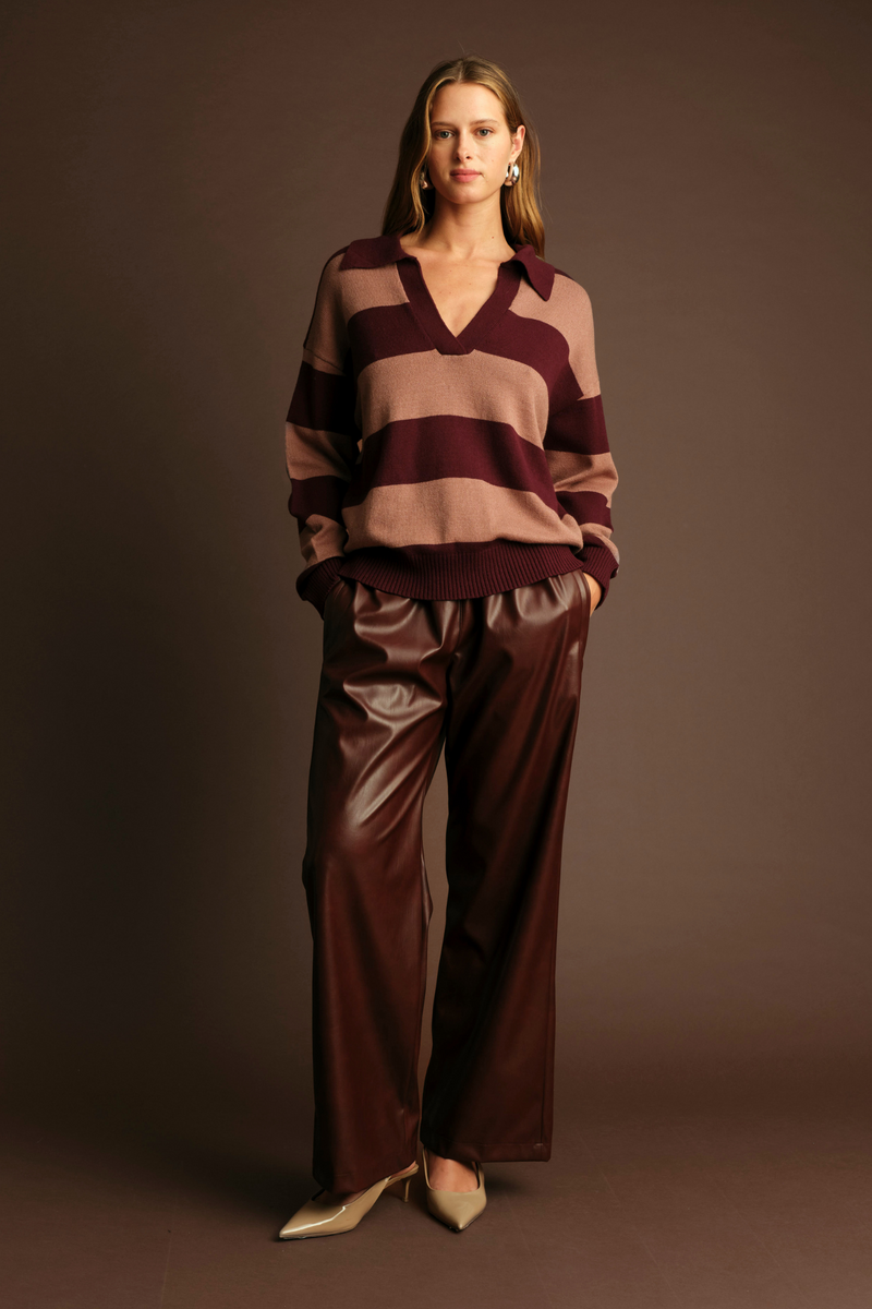 Nick Stripe Polo Sweater
