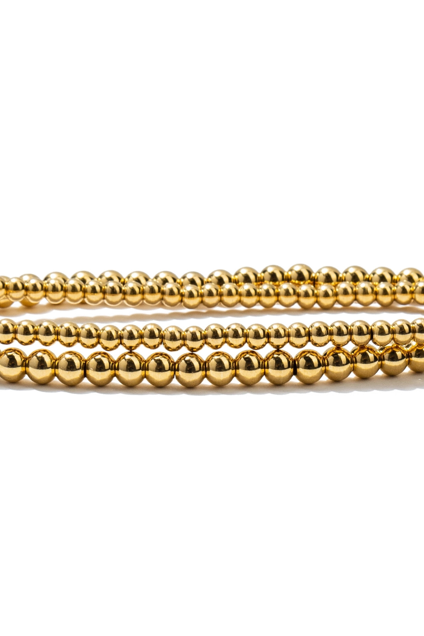 Dainty Gold Double Beaded Bracelet Set