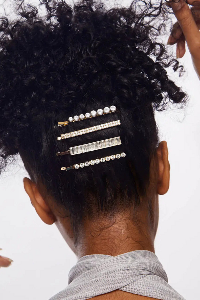 Metal Rhinestone Bobby Pins (4pc)