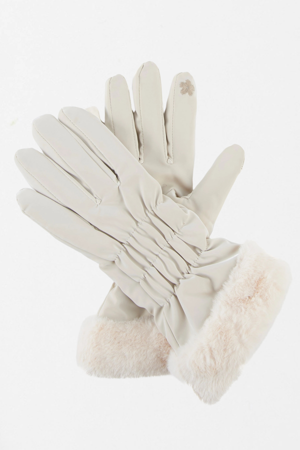 Cream Faux Fur Cuff Gloves