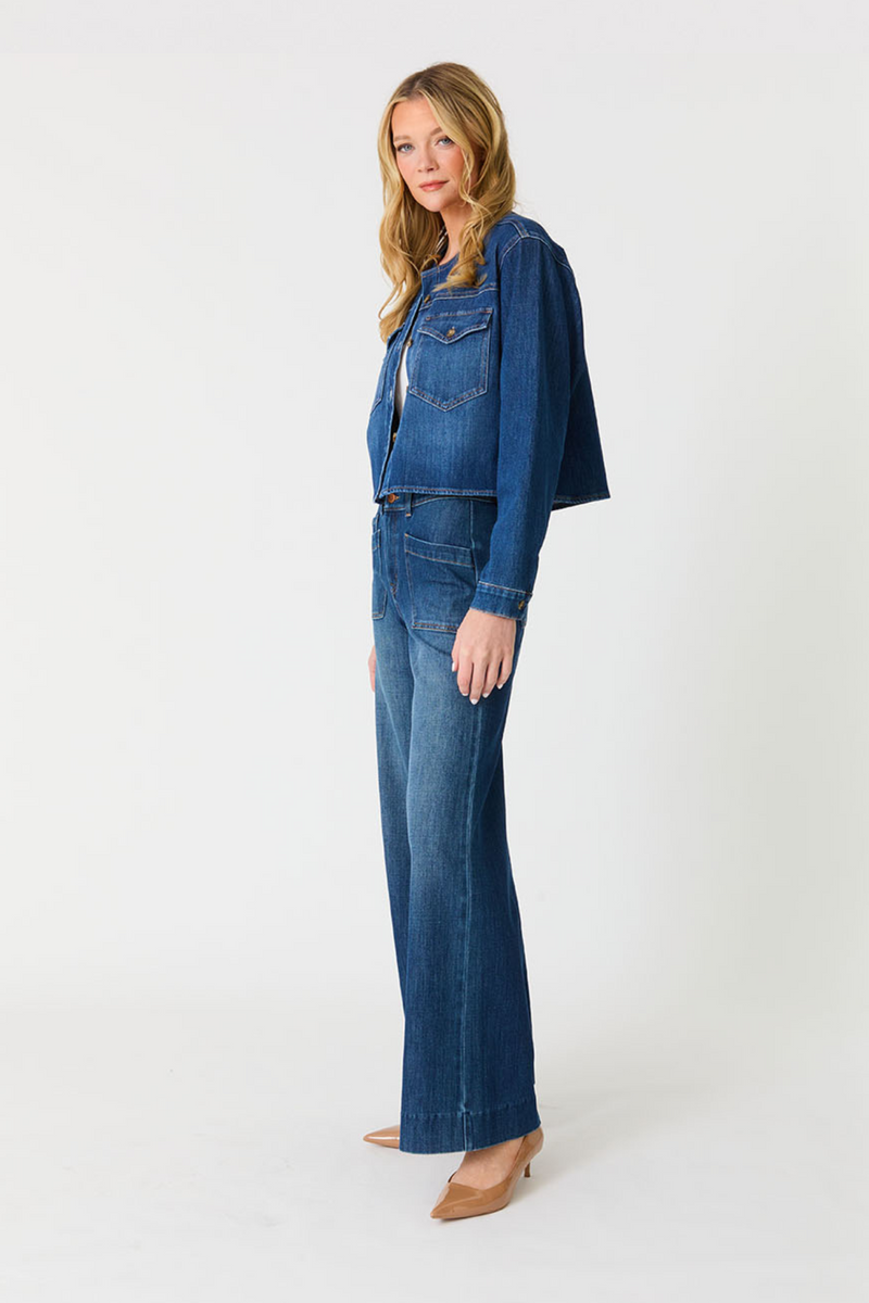 Maeve Pool Blue Wide Leg