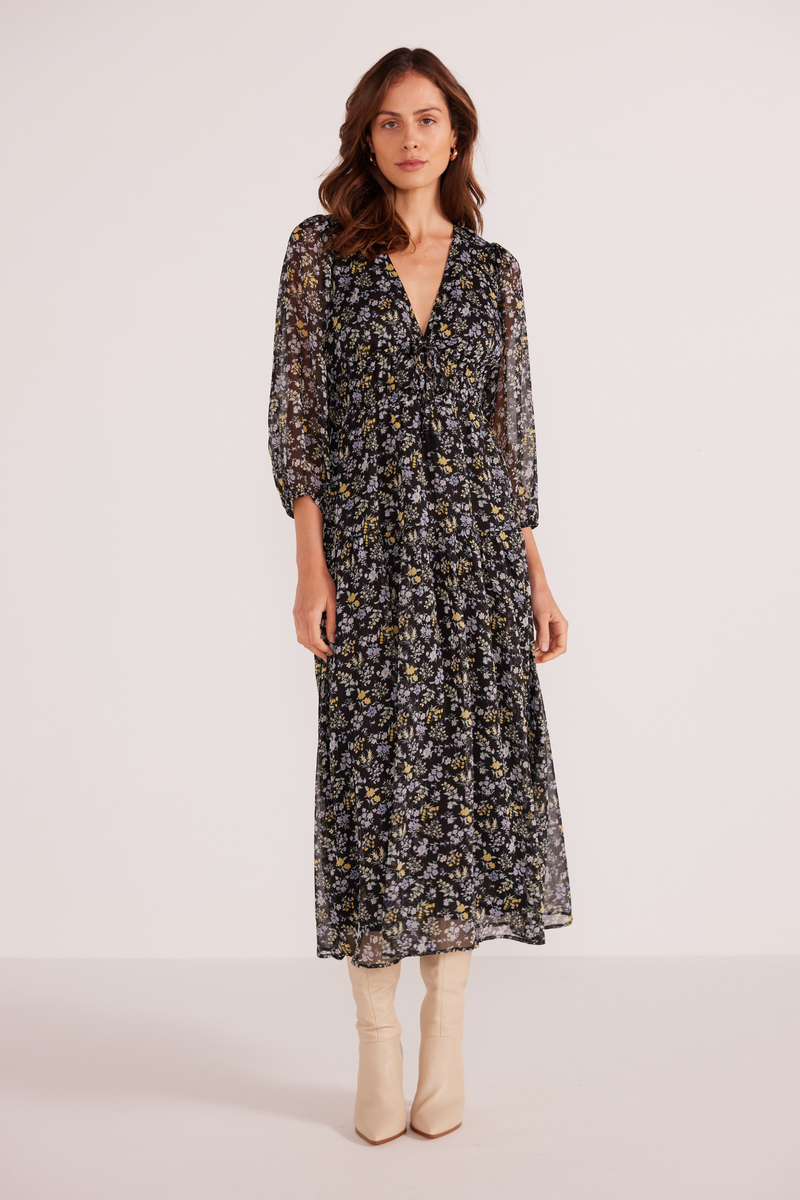 Taylee Midnight Ditsy Midi Dress