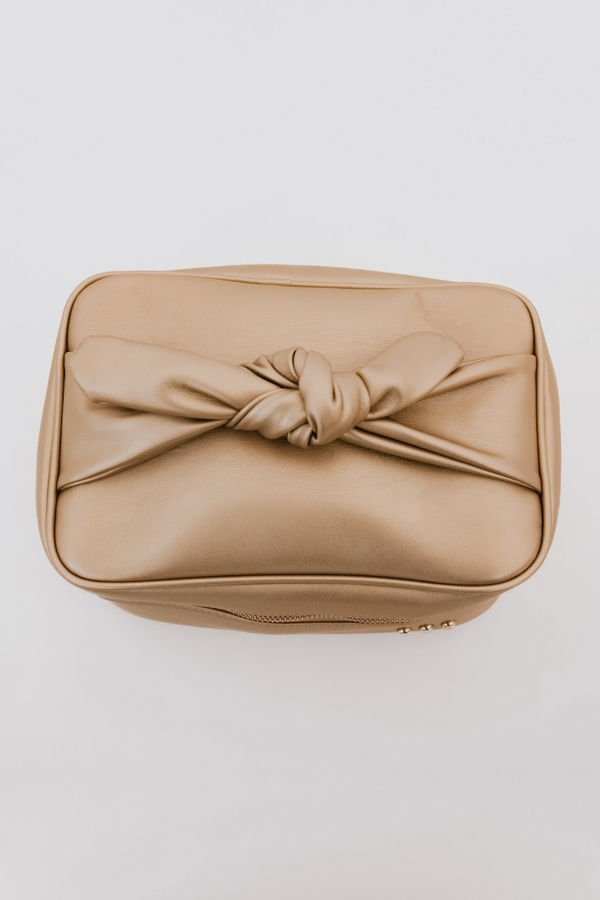 Gold Bow Cosmetic Bag