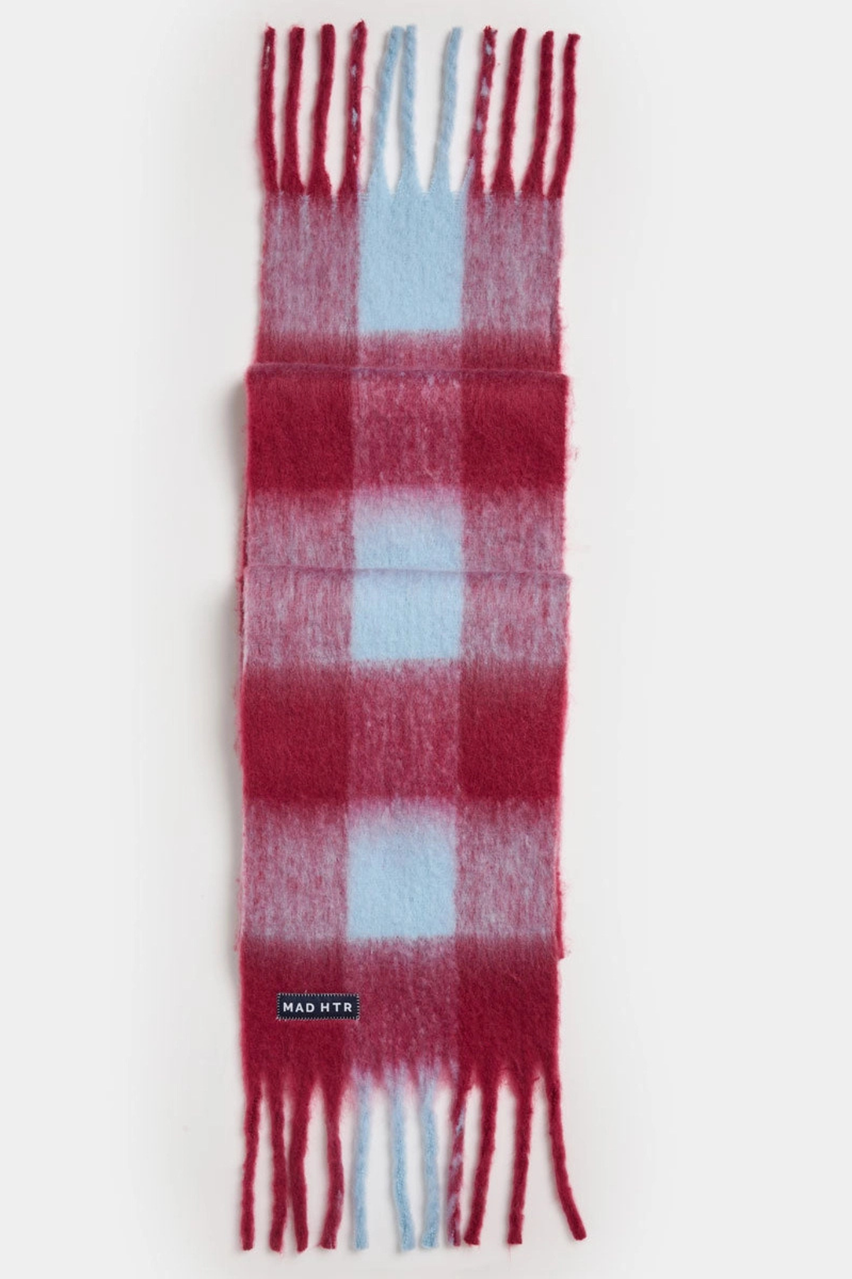 Burgundy/Blue Plaid Blanket Scarf