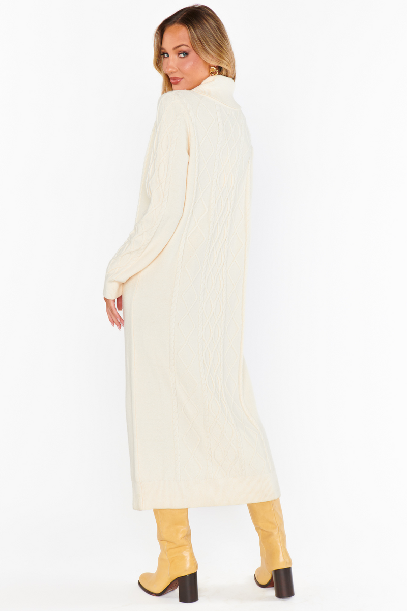 Montreal Cream Midi Dress