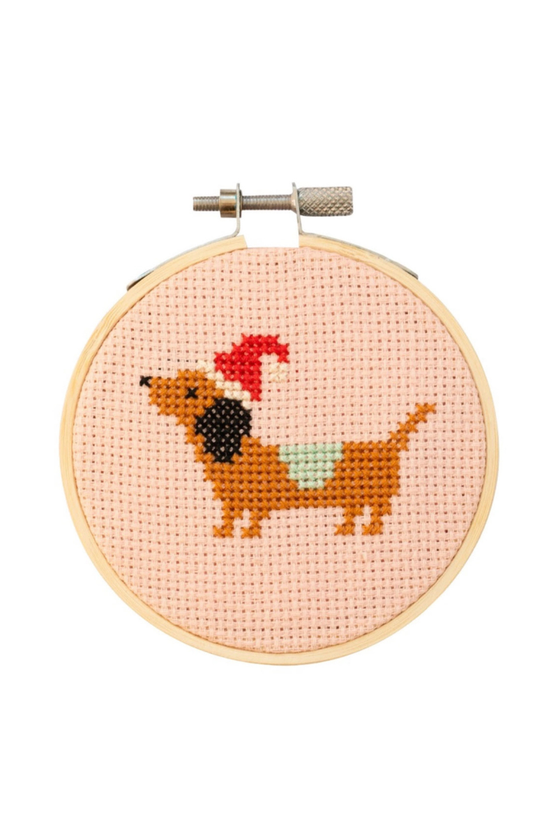 Christmas Dachshund Cross Stitch Kit