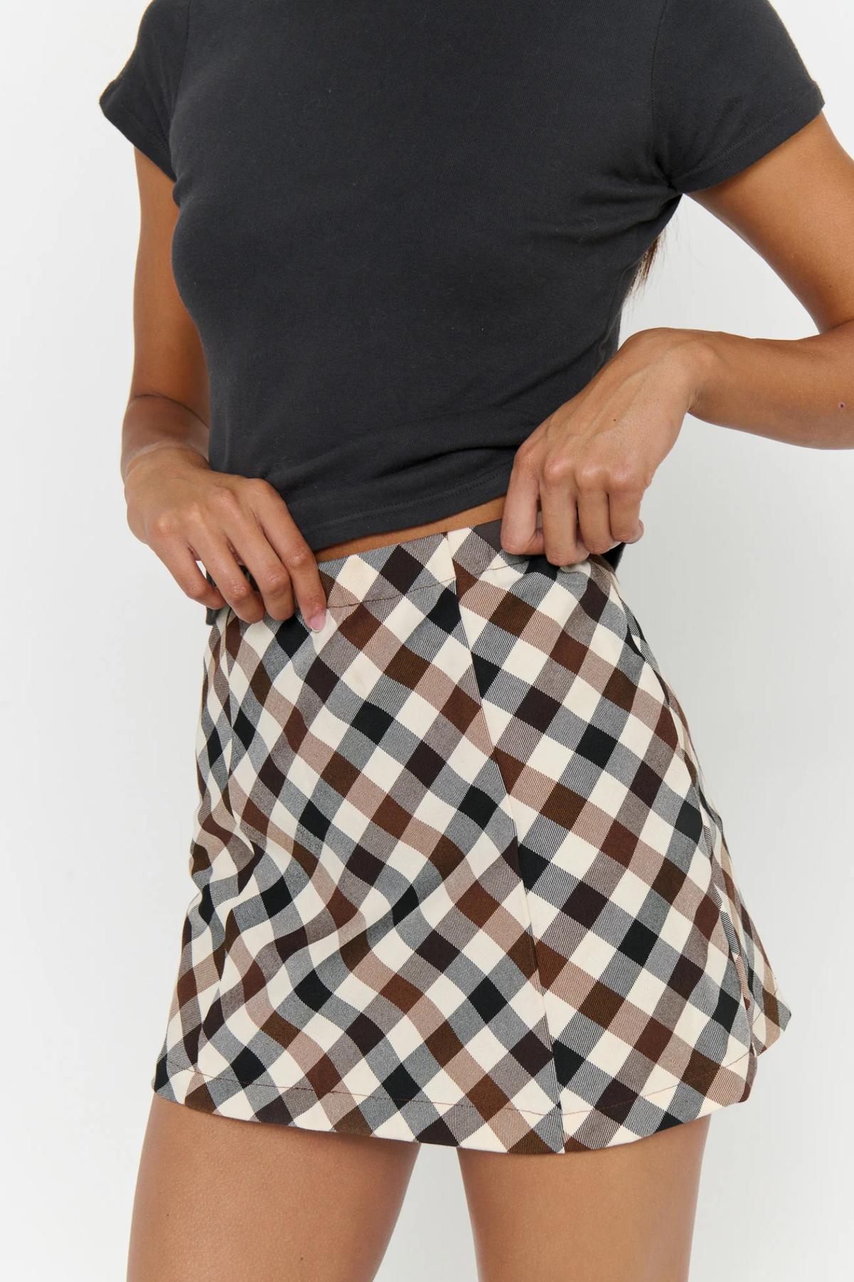 Gia Spiced Plaid Mini Skort