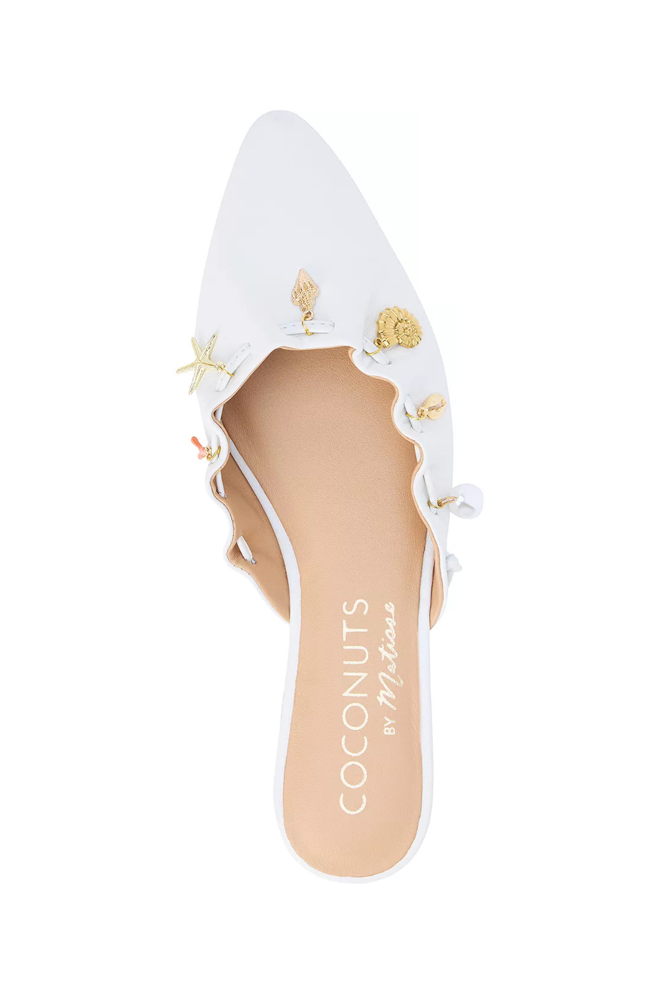 Monette White Leather Mule